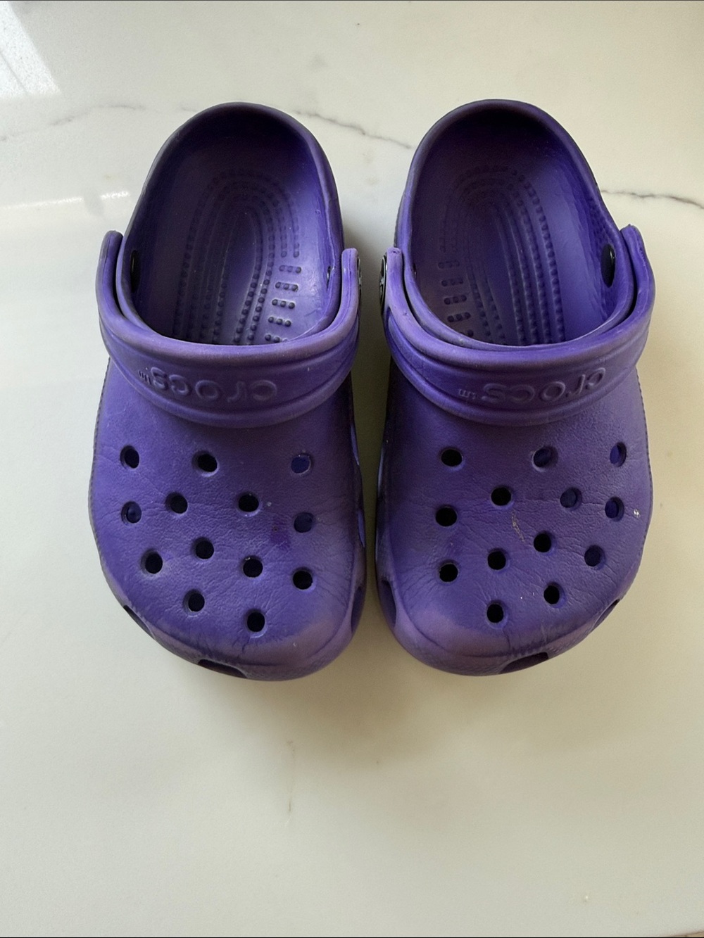 CROCS Kids Purple Classic Clog with Heel Strap